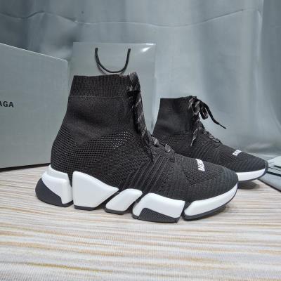 wholesale quality balenciaga speed 2.0 black white